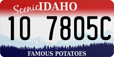 ID license plate 1O7805C
