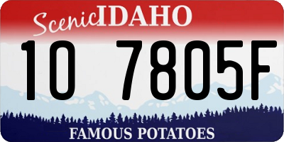 ID license plate 1O7805F