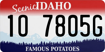 ID license plate 1O7805G