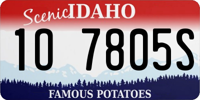 ID license plate 1O7805S