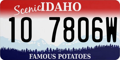 ID license plate 1O7806W