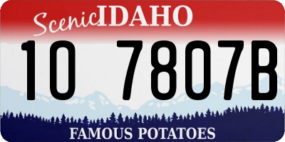 ID license plate 1O7807B