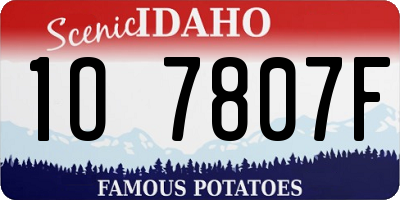 ID license plate 1O7807F