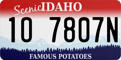 ID license plate 1O7807N