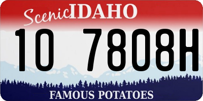 ID license plate 1O7808H