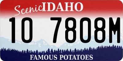 ID license plate 1O7808M