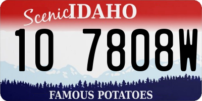 ID license plate 1O7808W