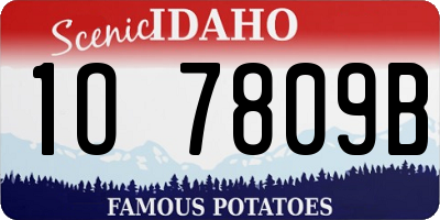ID license plate 1O7809B