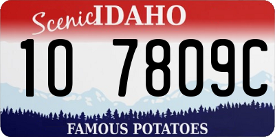 ID license plate 1O7809C