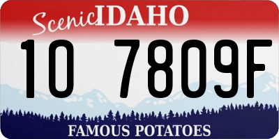 ID license plate 1O7809F