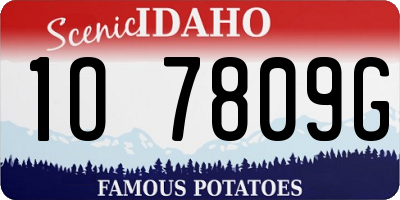 ID license plate 1O7809G