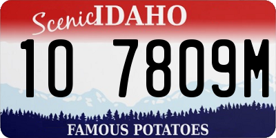 ID license plate 1O7809M