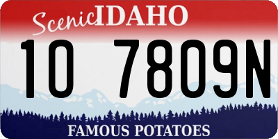 ID license plate 1O7809N