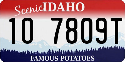 ID license plate 1O7809T