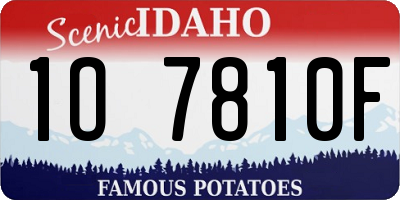 ID license plate 1O7810F