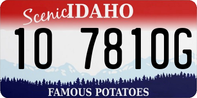 ID license plate 1O7810G