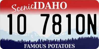 ID license plate 1O7810N