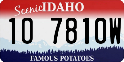 ID license plate 1O7810W