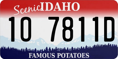 ID license plate 1O7811D