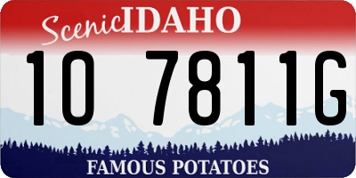 ID license plate 1O7811G