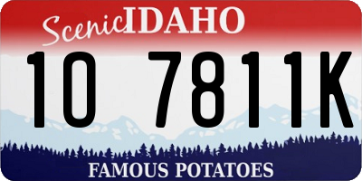 ID license plate 1O7811K