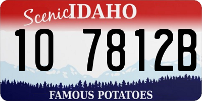 ID license plate 1O7812B