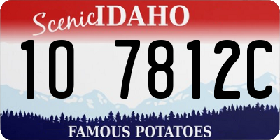 ID license plate 1O7812C