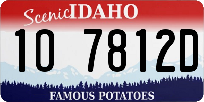 ID license plate 1O7812D
