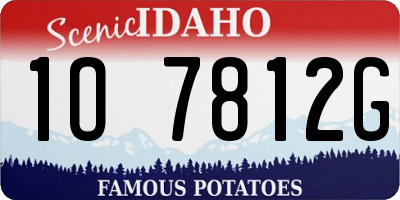 ID license plate 1O7812G