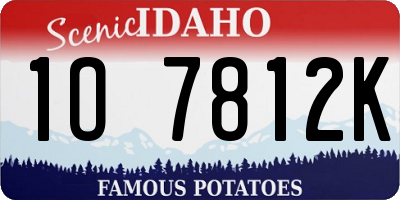 ID license plate 1O7812K