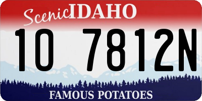 ID license plate 1O7812N