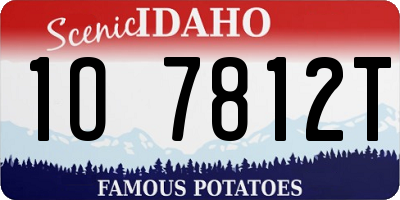 ID license plate 1O7812T