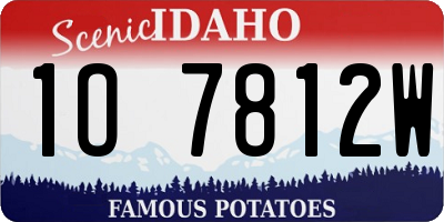 ID license plate 1O7812W