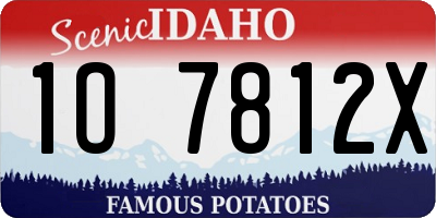ID license plate 1O7812X