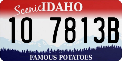 ID license plate 1O7813B