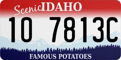 ID license plate 1O7813C