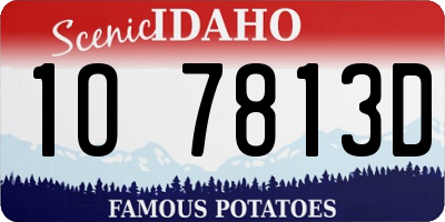 ID license plate 1O7813D