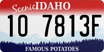 ID license plate 1O7813F