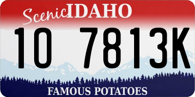 ID license plate 1O7813K