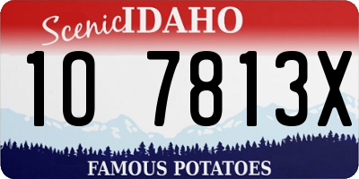 ID license plate 1O7813X