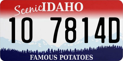 ID license plate 1O7814D