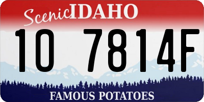 ID license plate 1O7814F