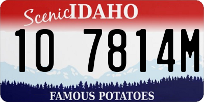 ID license plate 1O7814M