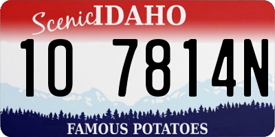 ID license plate 1O7814N