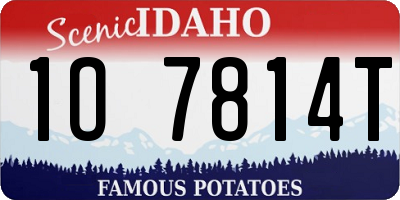 ID license plate 1O7814T