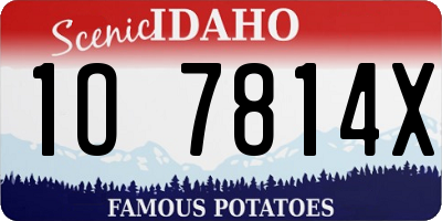 ID license plate 1O7814X