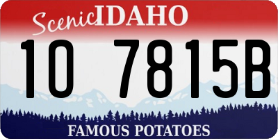 ID license plate 1O7815B
