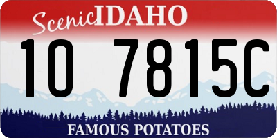 ID license plate 1O7815C