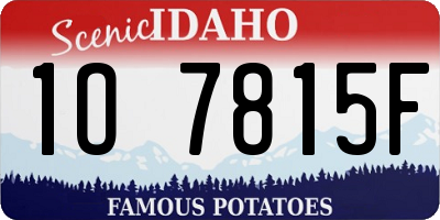 ID license plate 1O7815F