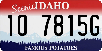 ID license plate 1O7815G